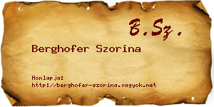 Berghofer Szorina névjegykártya